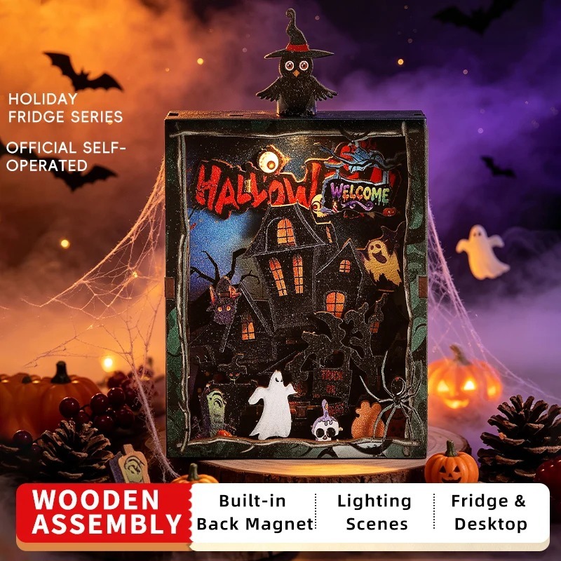 DIY Fridge Magnets  Christmas & Halloween 3D puzzle toys, gifts for boys and girls.