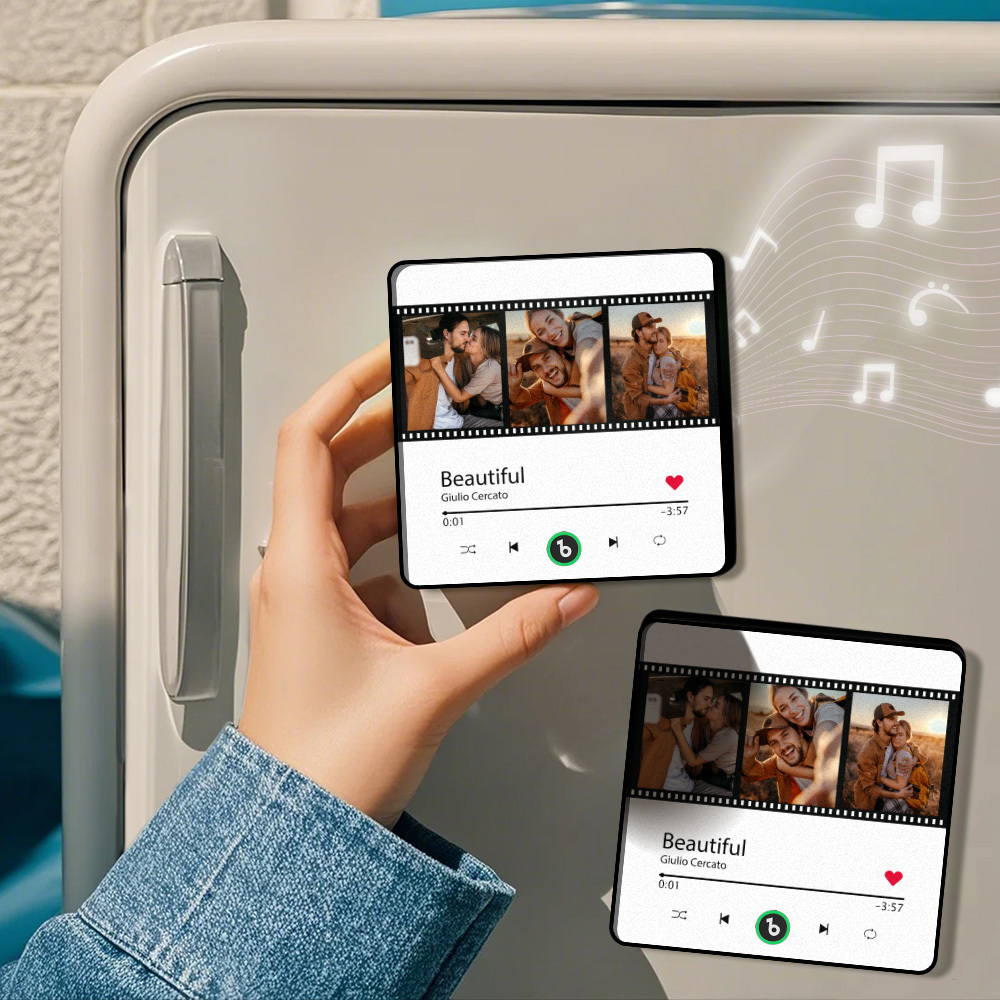 Custom Music Fridge Magnet New 4.0 Upgrade Music Wall Photo Sticker That Plays Music Without Cell Phone Multiple Styles Couple Gifts - MyFaceTshirt