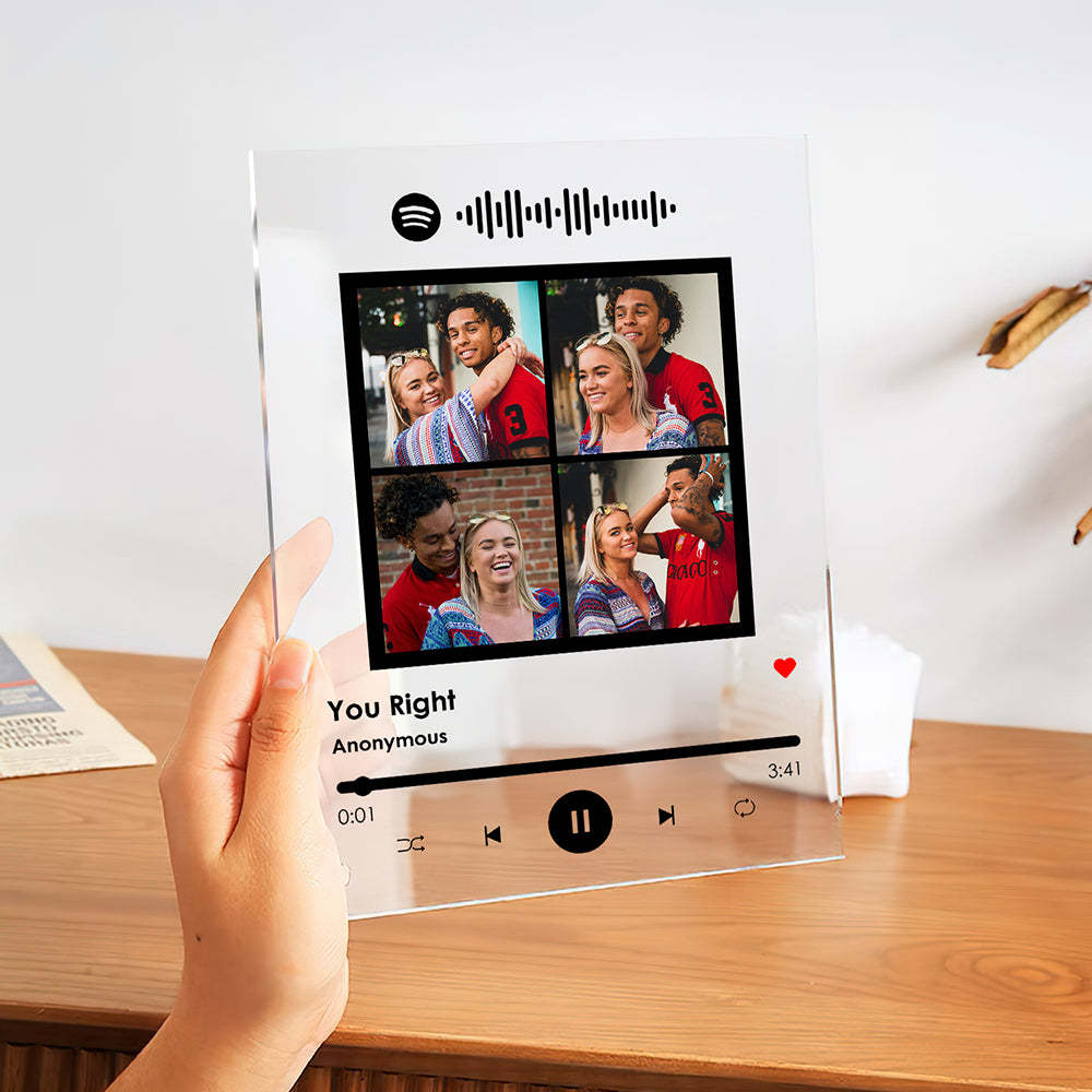 Custom Multiple Photos Spotify Plaque Custom Photo Acrylic Plaque Gift