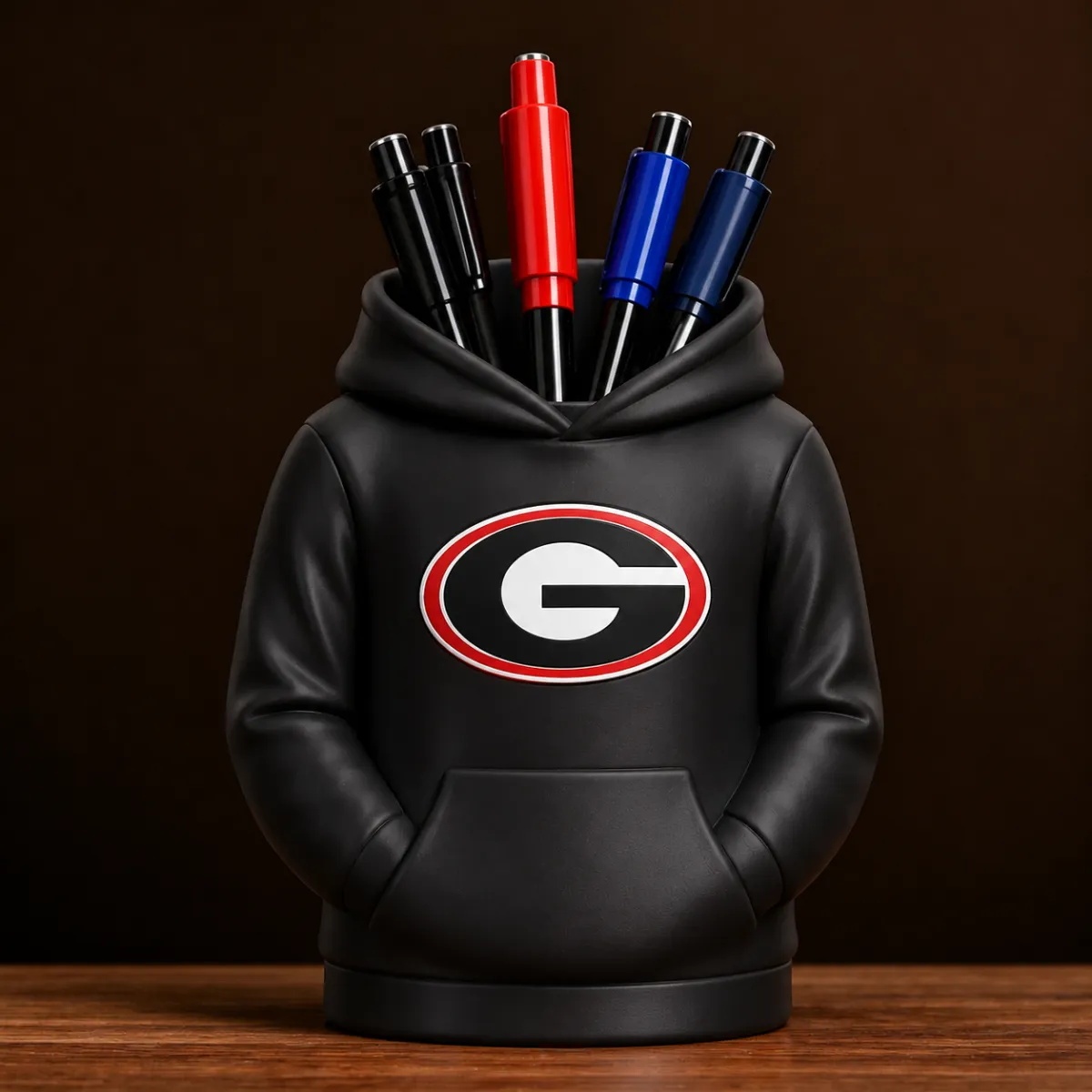 College Hoodie Desk Organizer, Pen Pencil and Utensil Holder, 3D Printed College Football Office and Kitchen Decor, Fan Gift - 
