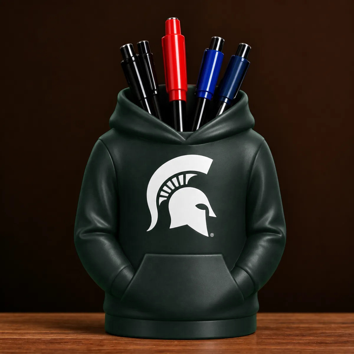 College Hoodie Desk Organizer, Pen Pencil and Utensil Holder, 3D Printed College Football Office and Kitchen Decor, Fan Gift - 