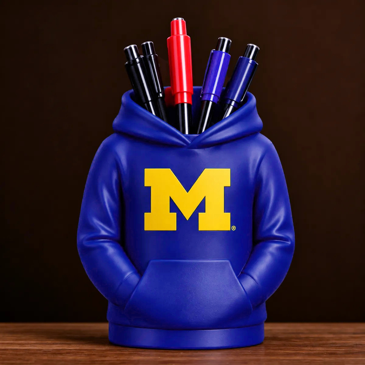 College Hoodie Desk Organizer, Pen Pencil and Utensil Holder, 3D Printed College Football Office and Kitchen Decor, Fan Gift - 