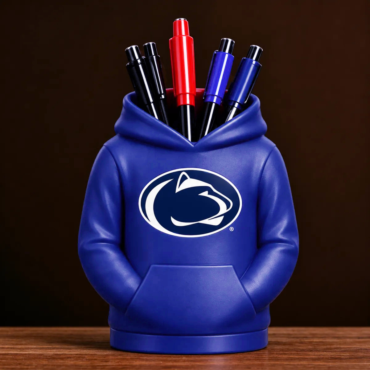 College Hoodie Desk Organizer, Pen Pencil and Utensil Holder, 3D Printed College Football Office and Kitchen Decor, Fan Gift - 