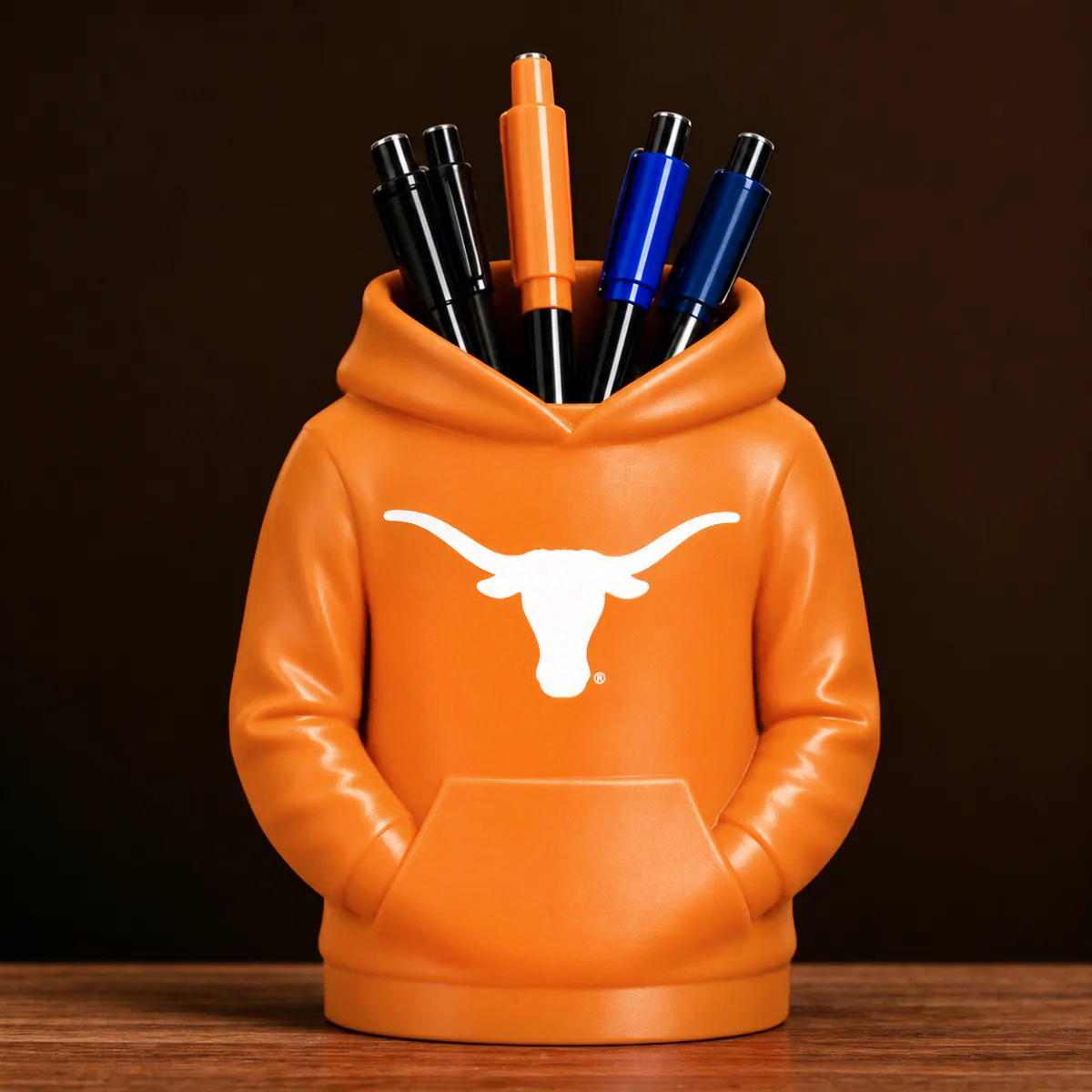 College Hoodie Desk Organizer, Pen Pencil and Utensil Holder, 3D Printed College Football Office and Kitchen Decor, Fan Gift - 
