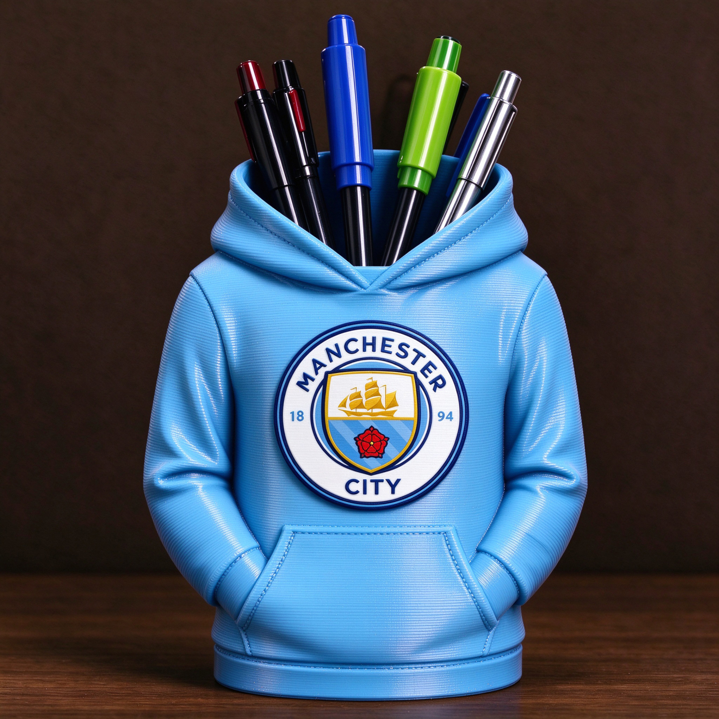 UK Football Hoodie Pen Holder 3D Printed Desk Organizer Soccer Fan Gift - 
