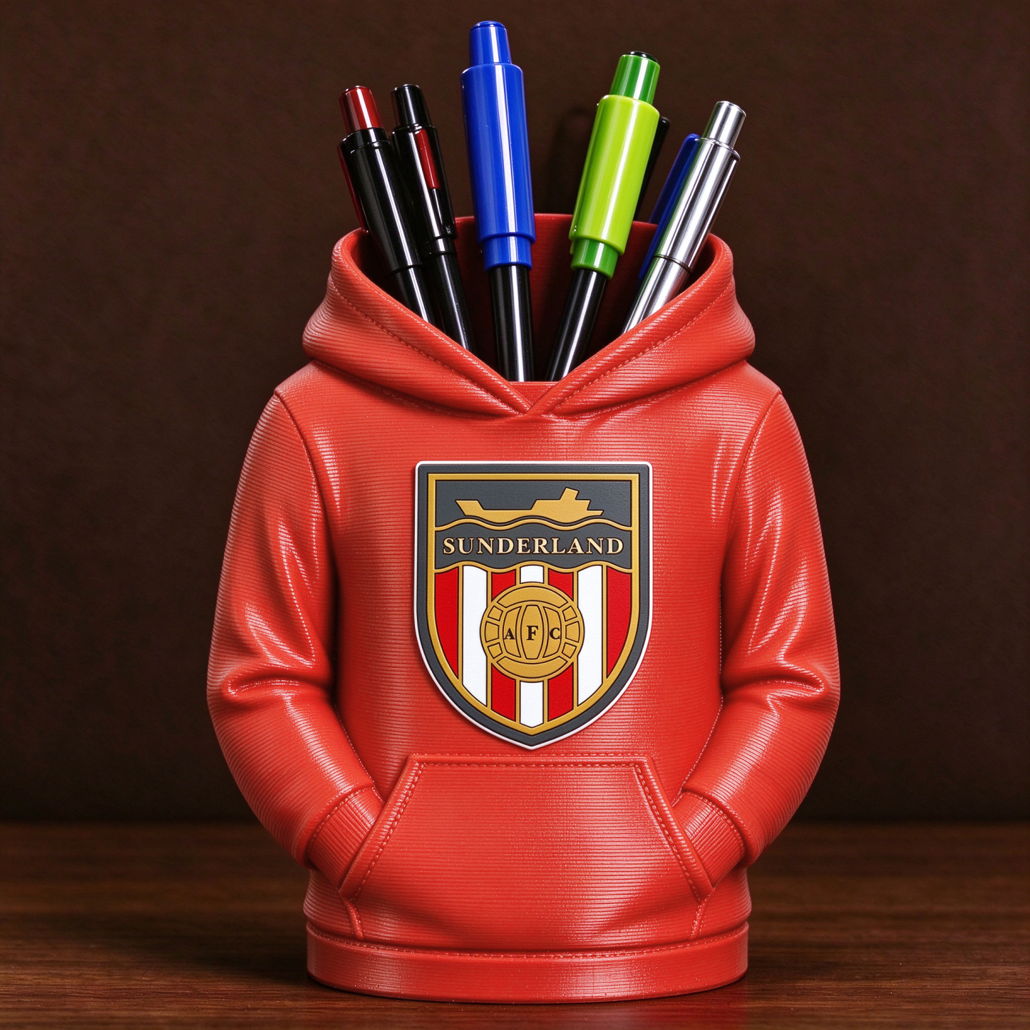 UK Football Hoodie Pen Holder 3D Printed Desk Organizer Soccer Fan Gift - 
