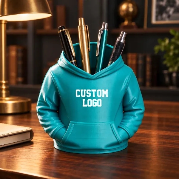 Custom Logo Hoodie Pen Holder 3D Printed Desk Organizer