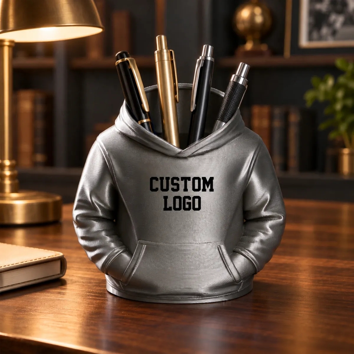 Custom Logo Hoodie Pen Holder 3D Printed Desk Organizer