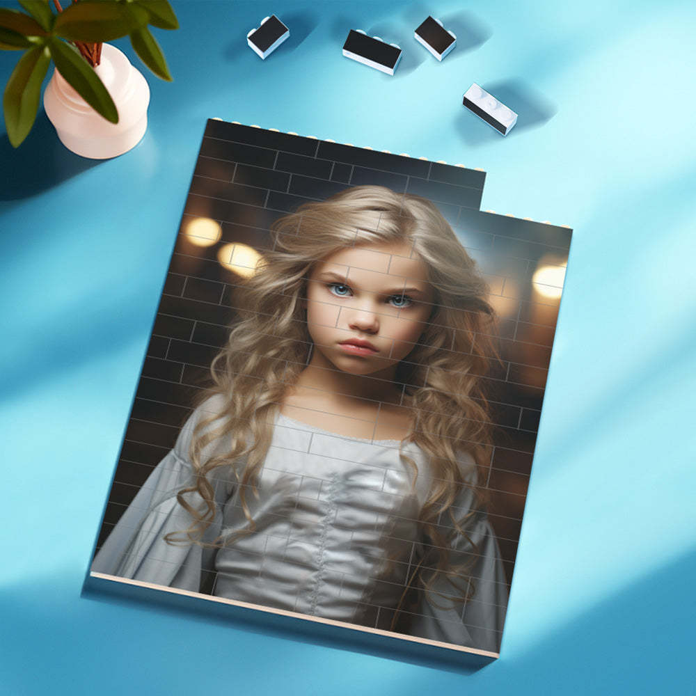 Personalized Brick Rectangle Building Photo Block Custom Face Superwoman Frame - 