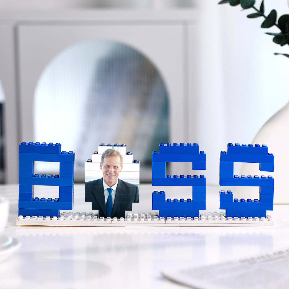 Gifts for Boss Custom Photo Building Bricks Puzzles Photo Blocks Rotatable Photo - 