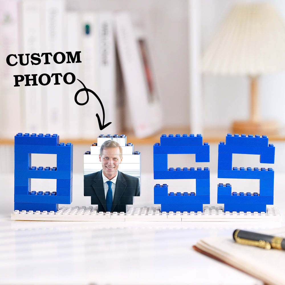 Gifts for Boss Custom Photo Building Bricks Puzzles Photo Blocks Rotatable Photo - 