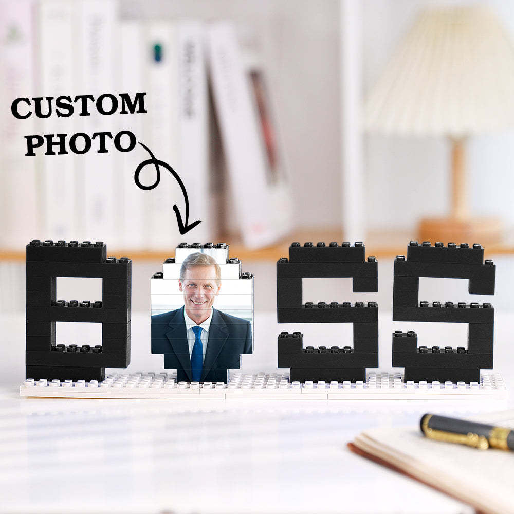 Gifts for Boss Custom Photo Building Bricks Puzzles Photo Blocks Rotatable Photo - 