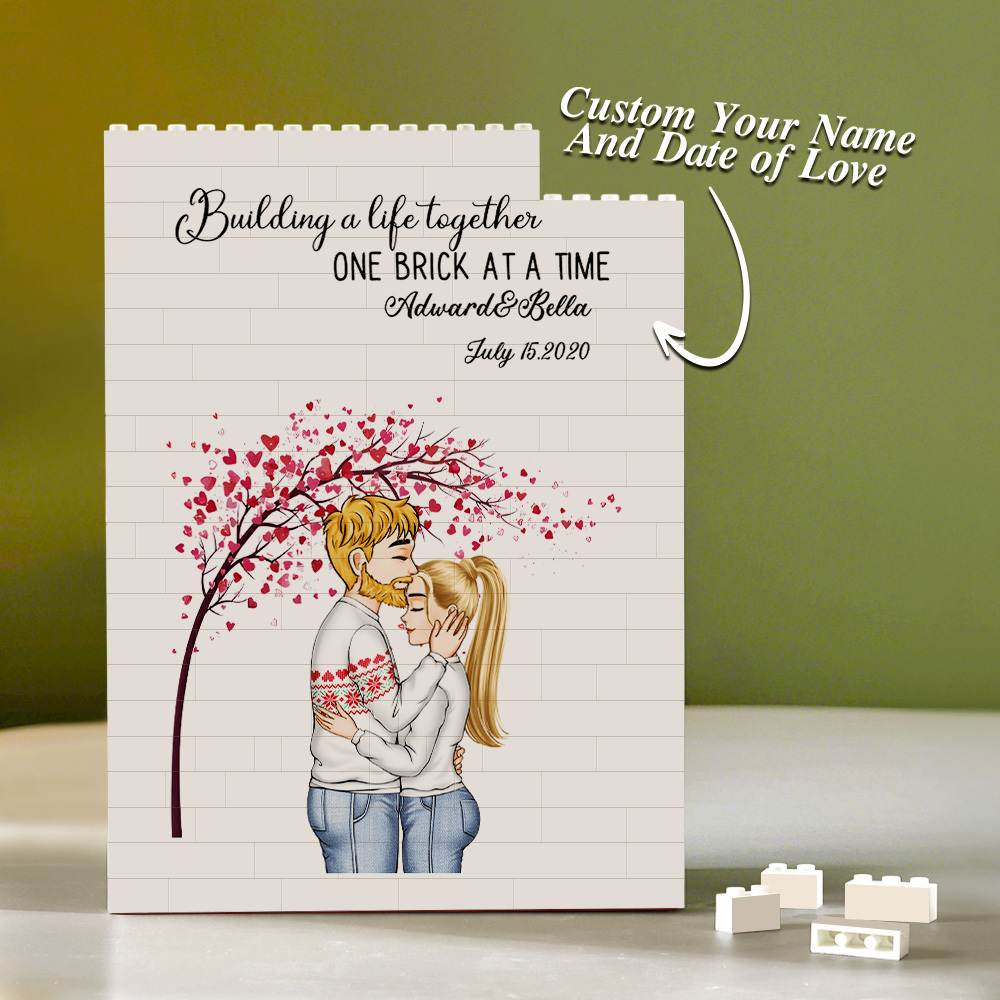 Custom Building A Life Together One Brick At A Time Personalized Building Brick - 