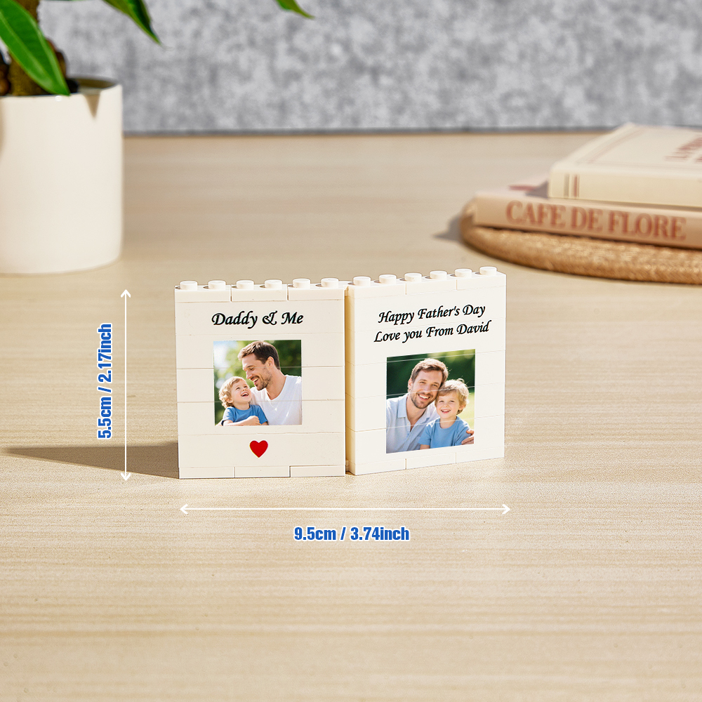 Personalised Fold-Out Daddy & Me Brick Photo Block Gift Mini Photo Album Keepsake Gift for Dad, Puzzle, Him, Dad, Fathers Day, Grandad - MyPhotoSocks