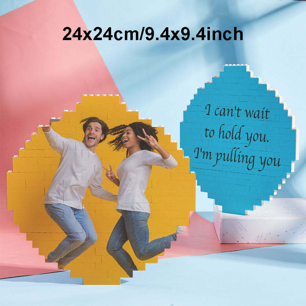 Custom Photo Building Brick Personalized Music Code Block Heart Shaped Photo Block Gifts for Her - 