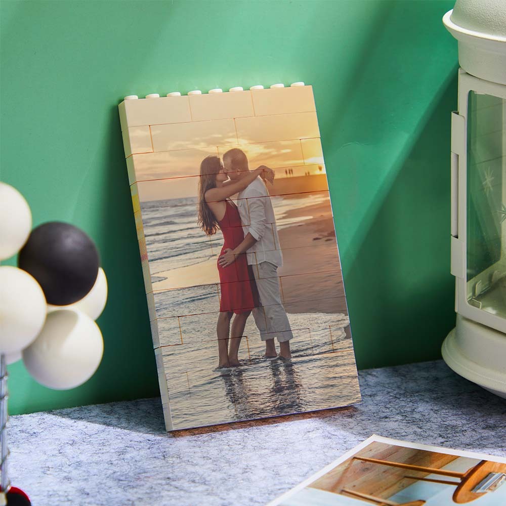 Personalized Music Vertical Photo Brick Block Brick Rectangle Building Photo Block Music Code Custom Text Frame