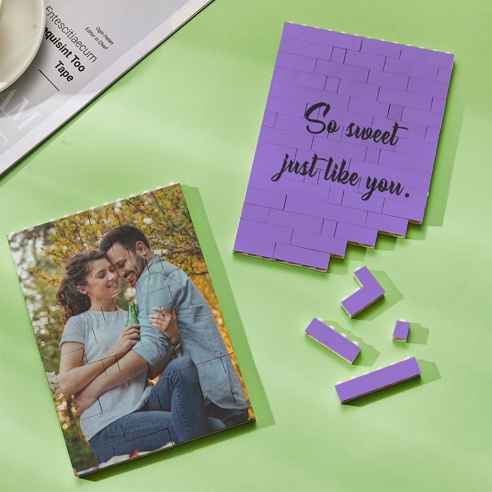 Personalized Music Vertical Photo Brick Block Brick Rectangle Building Photo Block Music Code Custom Text Frame