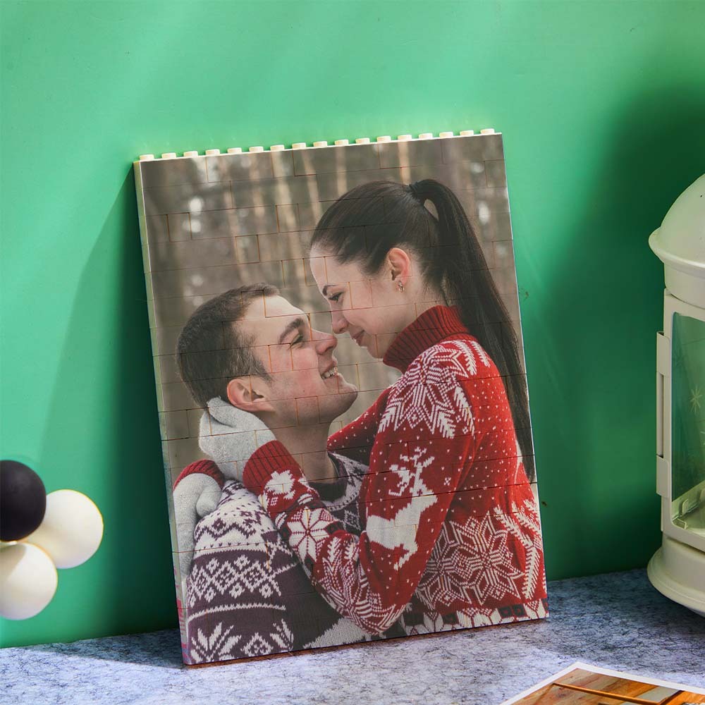 Personalized Music Vertical Photo Brick Block Brick Rectangle Building Photo Block Music Code Custom Text Frame