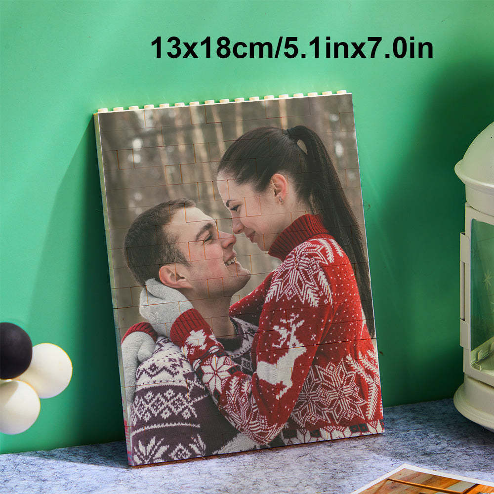 Custom Photo Building Brick Personalized Music Code Block Heart Shaped Photo Block Gifts for Her - 