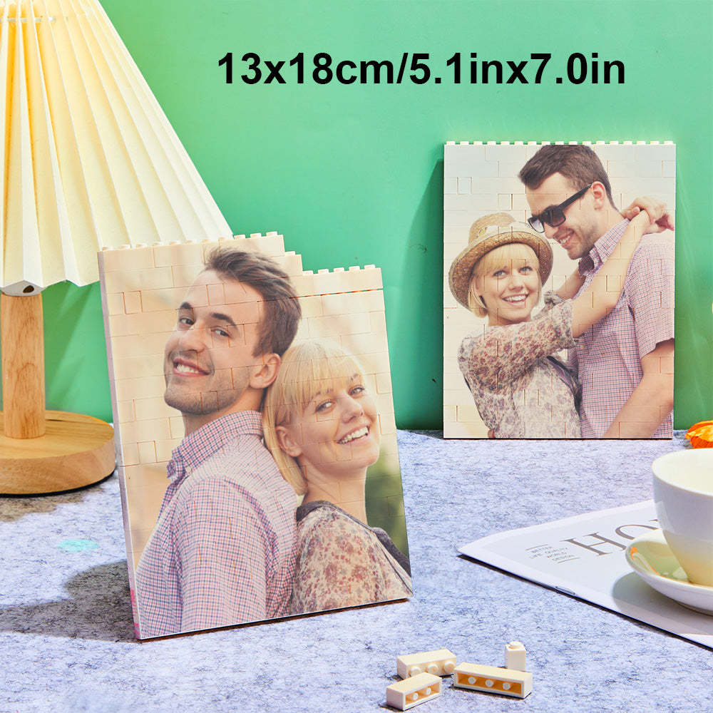 Custom Photo Building Brick Personalized Music Code Block Heart Shaped Photo Block Gifts for Her - 