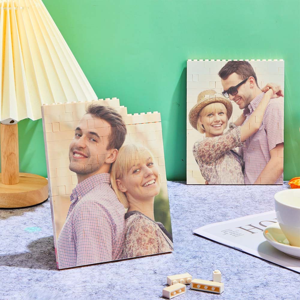 Personalized Music Vertical Photo Brick Block Brick Rectangle Building Photo Block Music Code Custom Text Frame
