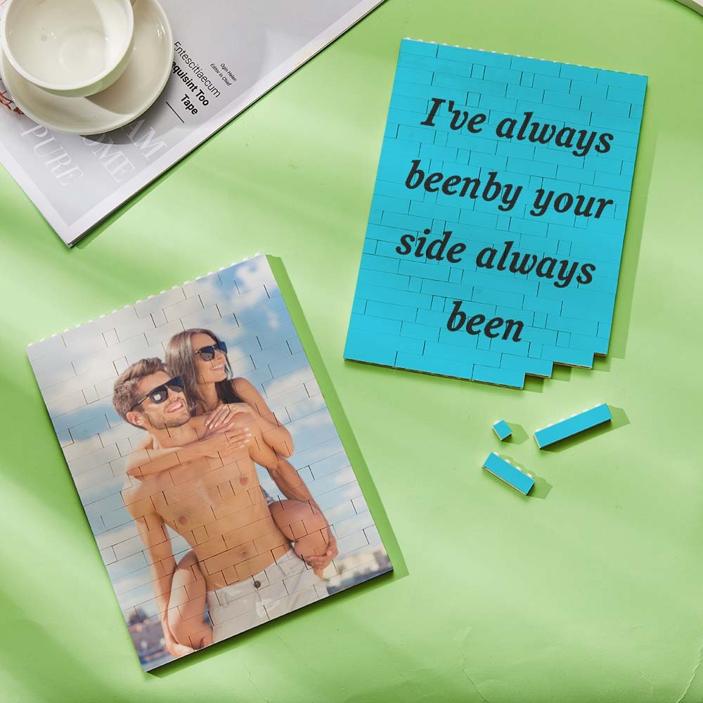 Personalized Music Vertical Photo Brick Block Brick Rectangle Building Photo Block Music Code Custom Text Frame