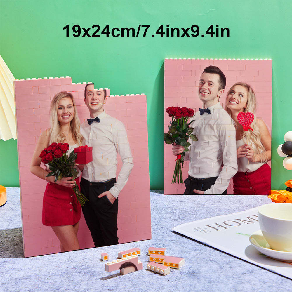 Custom Photo Building Brick Personalized Music Code Block Heart Shaped Photo Block Gifts for Her - 