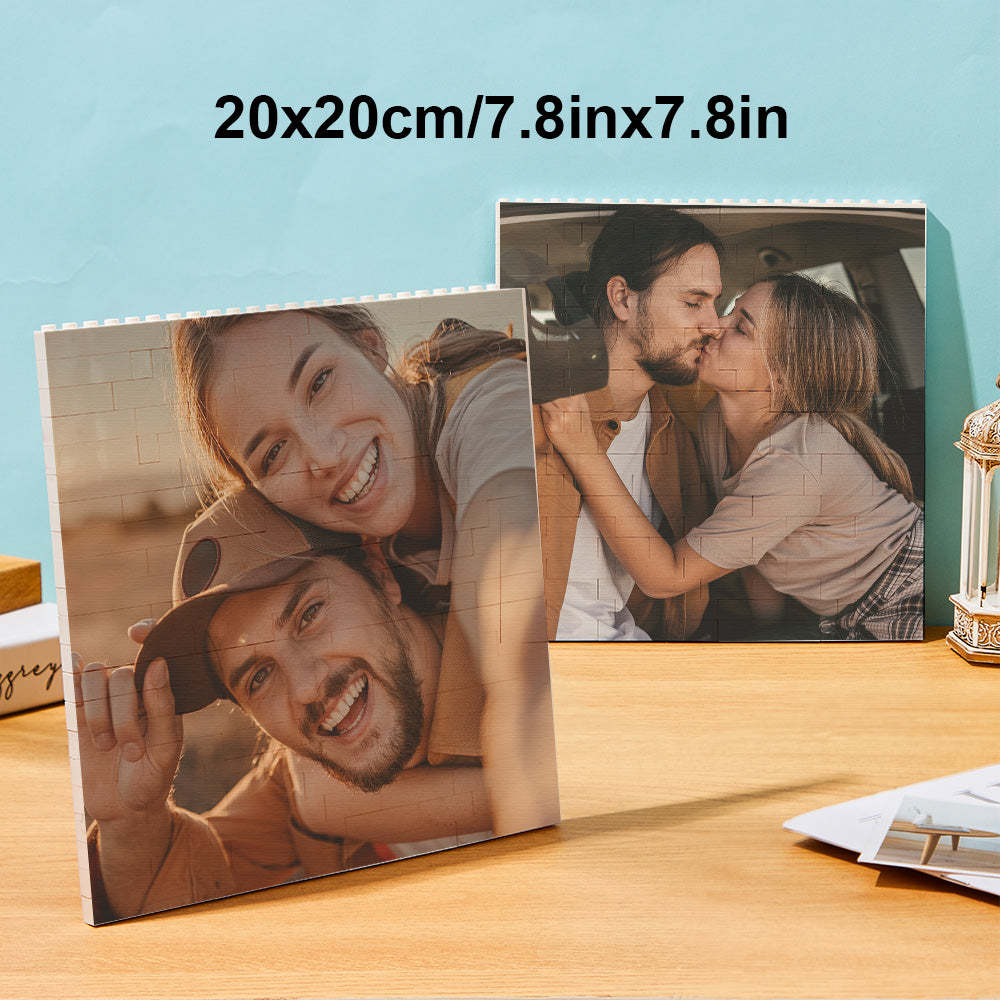 Custom Photo Building Brick Personalized Music Code Block Heart Shaped Photo Block Gifts for Her - 