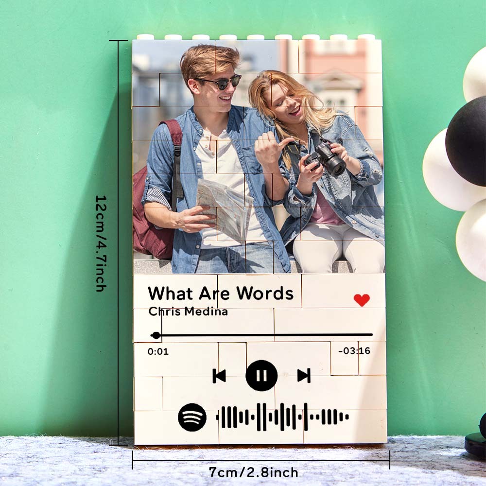 Personalised Photo Building Block Custom Music Code Gifts for Him