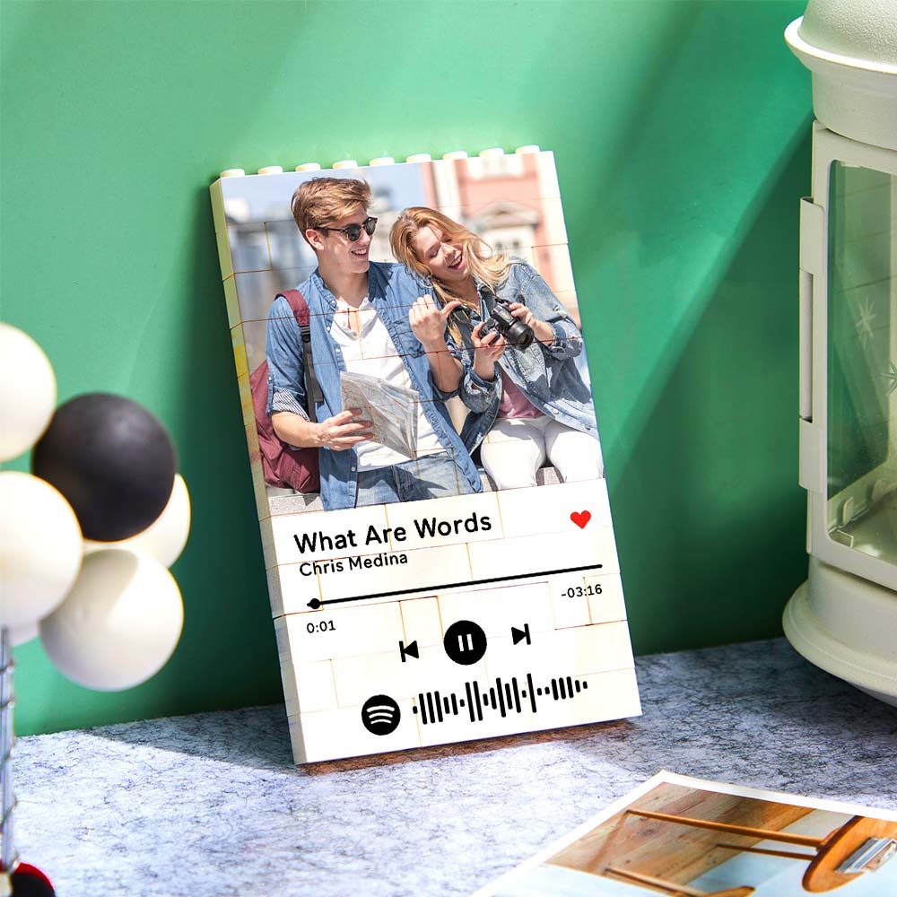Personalised Photo Building Block Custom Music Code Gifts for Him