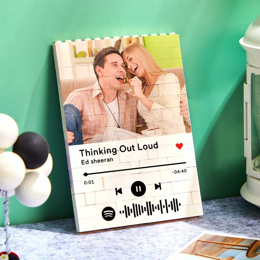Personalised Photo Building Block Custom Music Code Gifts for Him