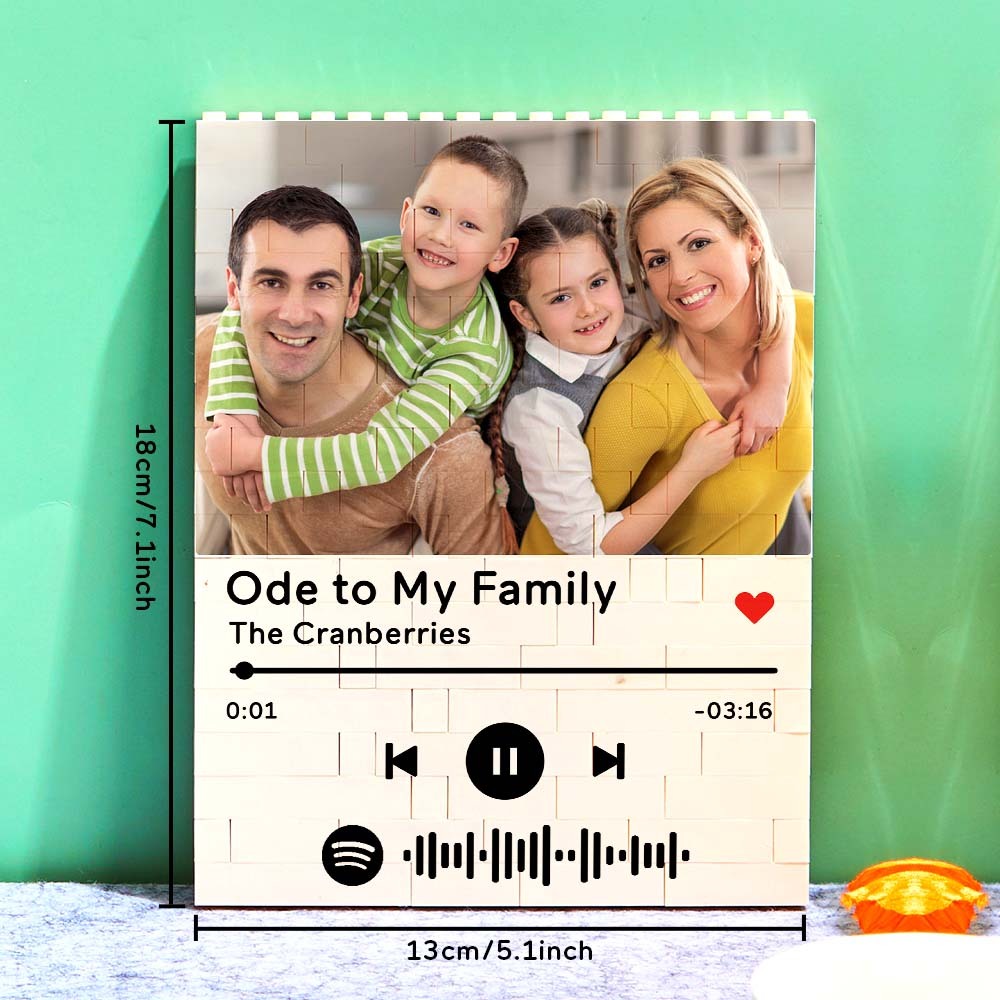 Personalised Photo Building Block Custom Music Code Gifts for Him