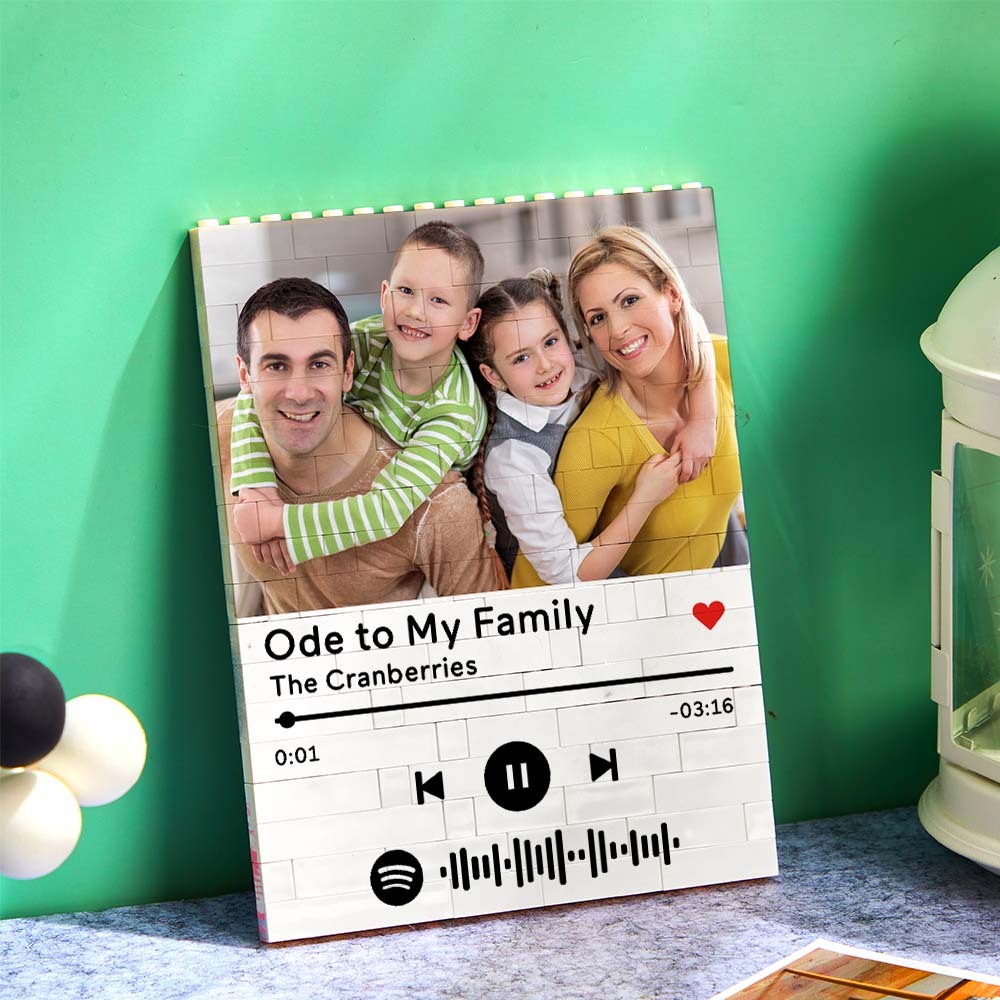 Personalised Photo Building Block Custom Music Code Gifts for Him