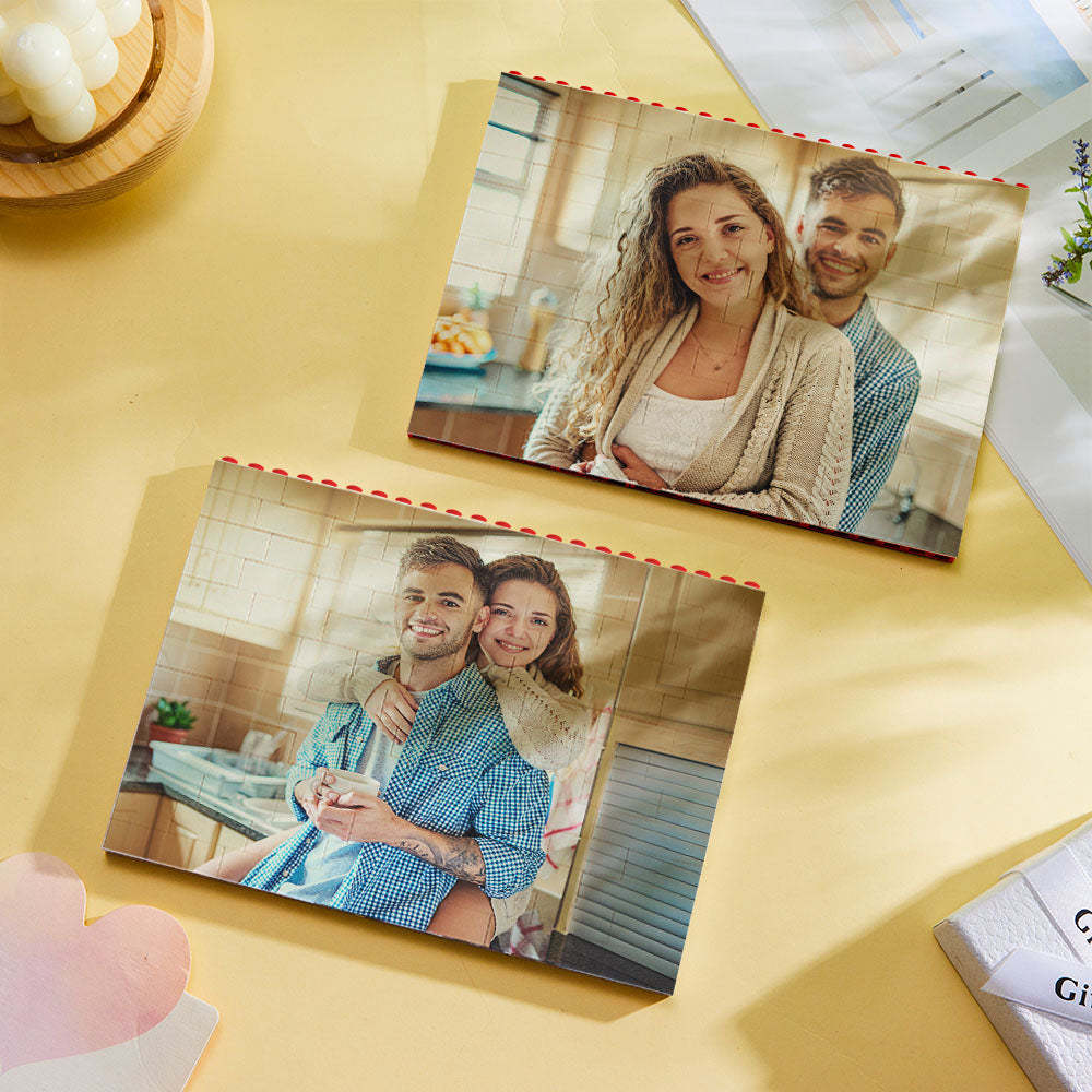 Personalised Photo Block Horizontal Red Building Bricks Christmas Gifts - 