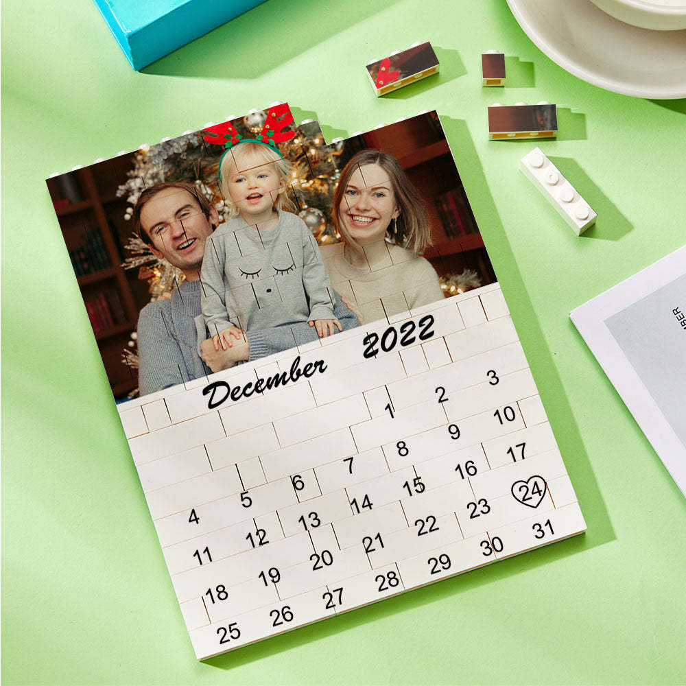 Personalised Photo Building Block Custom Calendar Important Date Gifts for Him - 