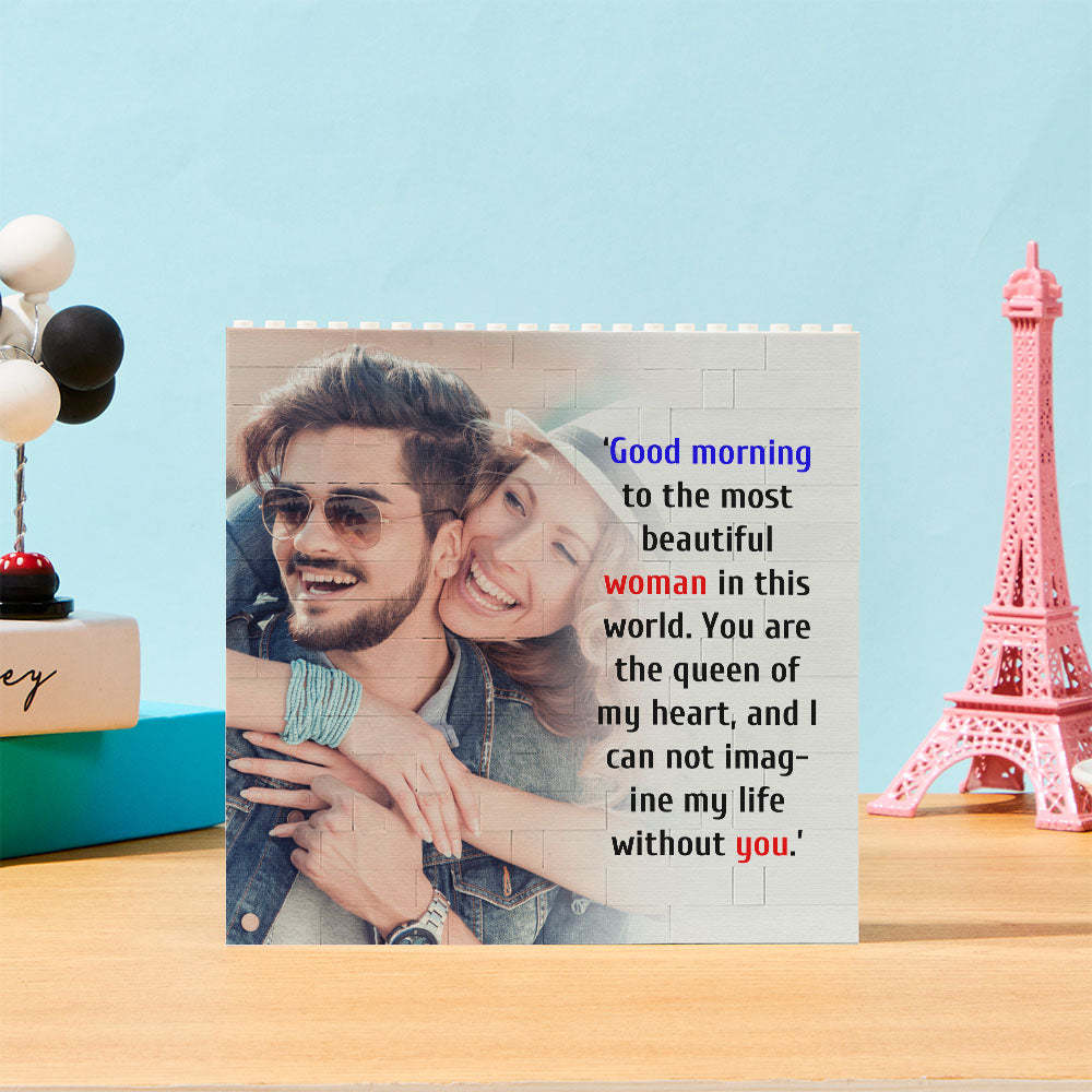 Personalised Building Bricks Square Photo Block Frame Gifts for Her - 