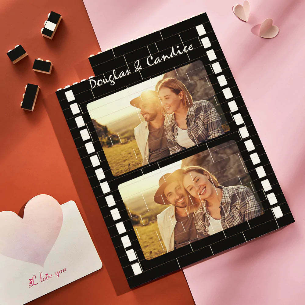 Custom Building Block Puzzle Vertical Building Photo Brick Film Style Valentine Gift - 