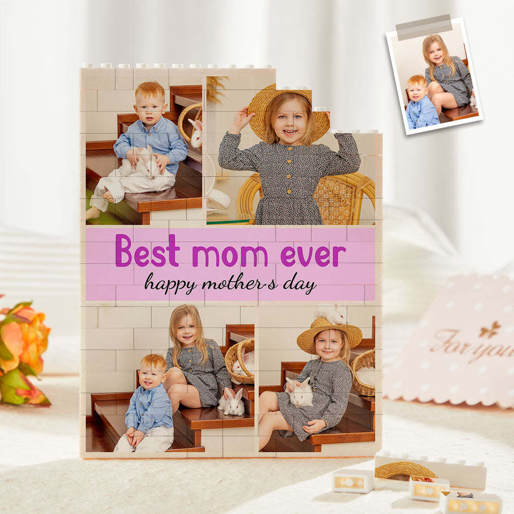Custom Building Block Puzzle Vertical Building Photo Brick Happy Child Mother's Day Gift - 