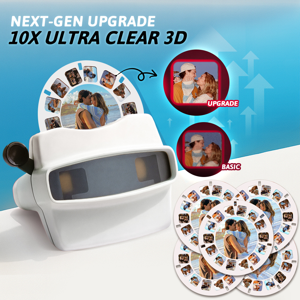 Custom Upgrade 3D Viewfinder and Reel-Personalized Gift with your own photos Text and Photo Viewer Multiple Films Available Valentine's Day Gifts - 