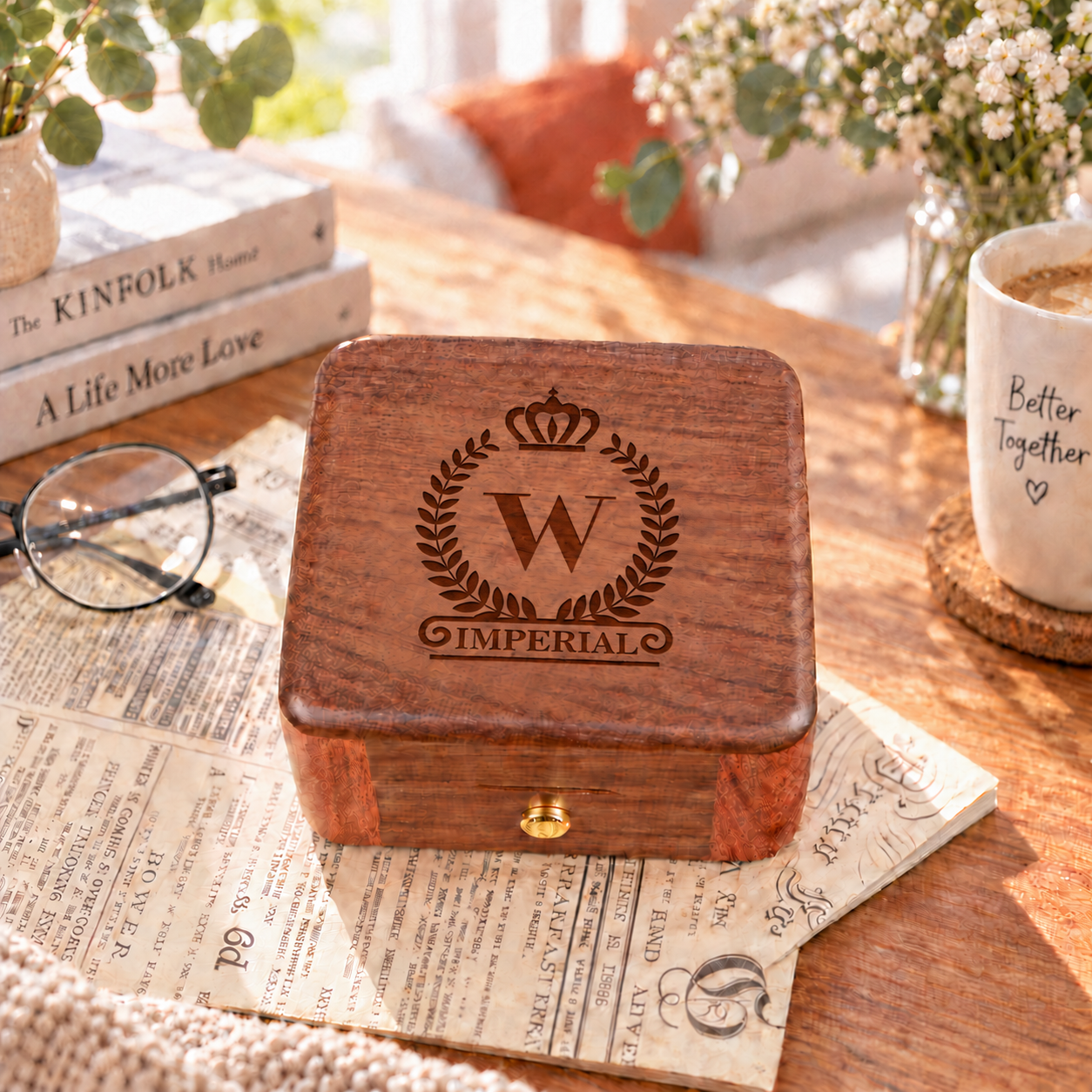 Personalized Wooden Record Player Music Box with Photo & Engraving - Perfect Anniversary & Wedding Gift for Couples - 