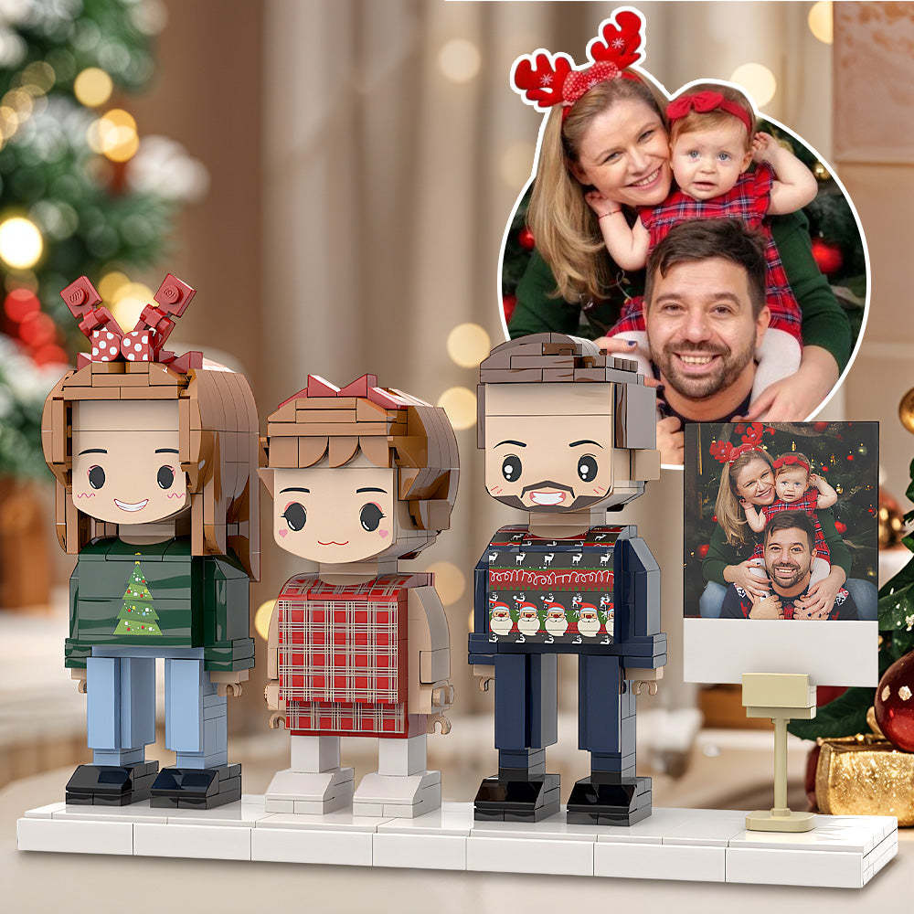 Gifts for Family Full Body Customizable 3 People Custom Brick Figures Universal Interlocking Plastic Toy Perfect For Christmas Gift Exchange Themes
