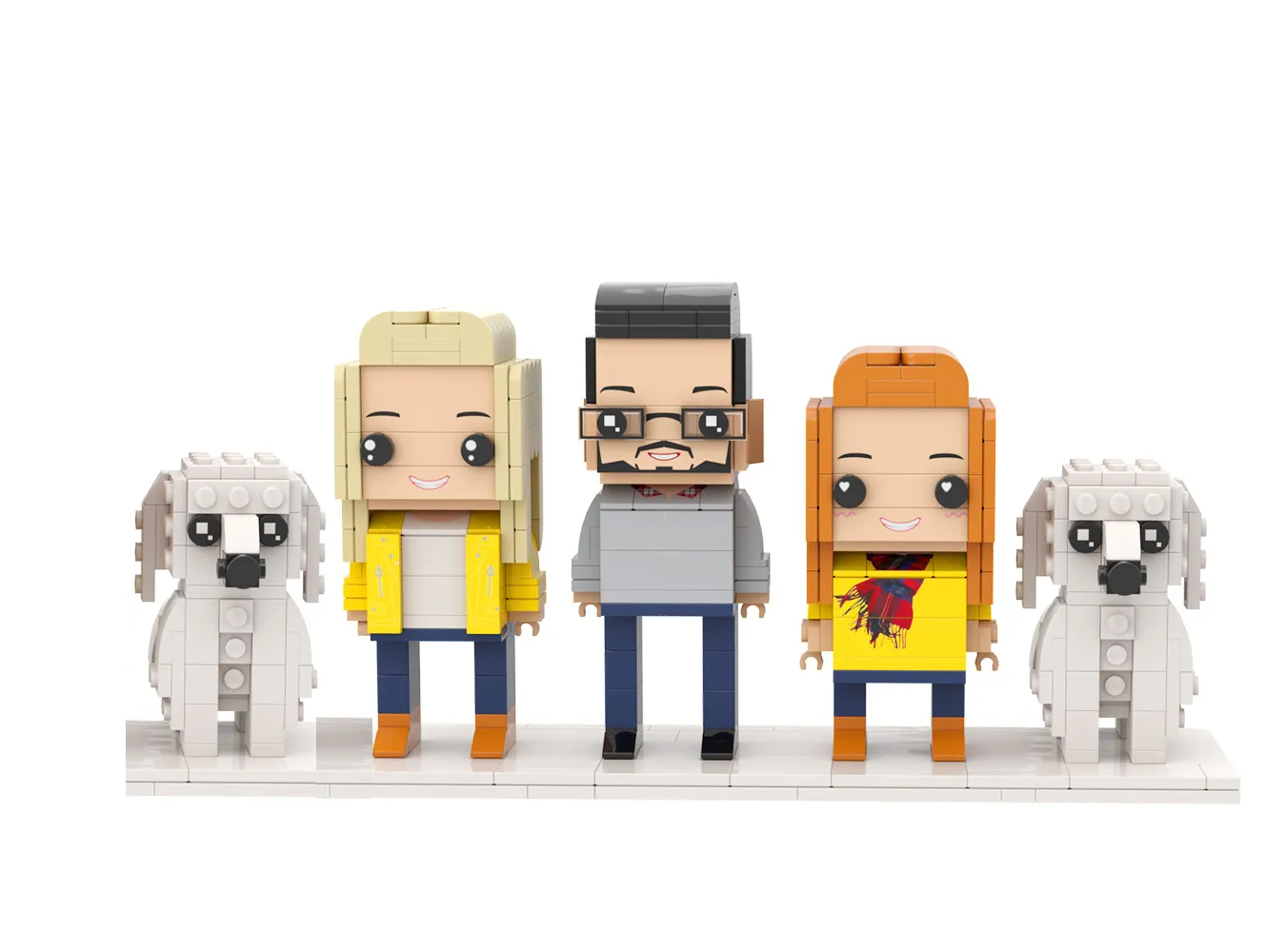 Personalized 1 People Fully Body People With Dog and Cat Pets Family Gifts