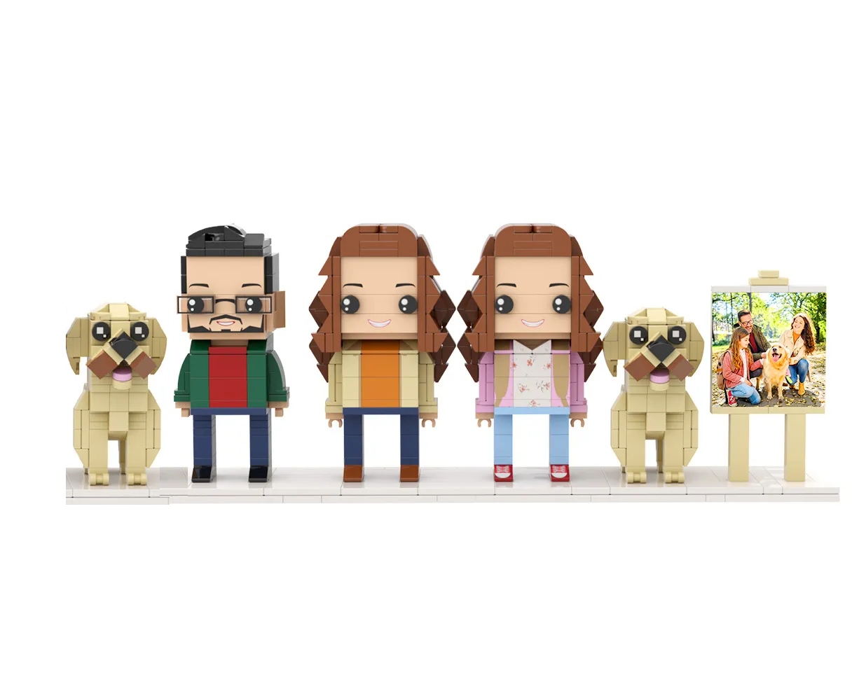 Personalized 1 People Fully Body People With Dog and Cat Pets Family Gifts