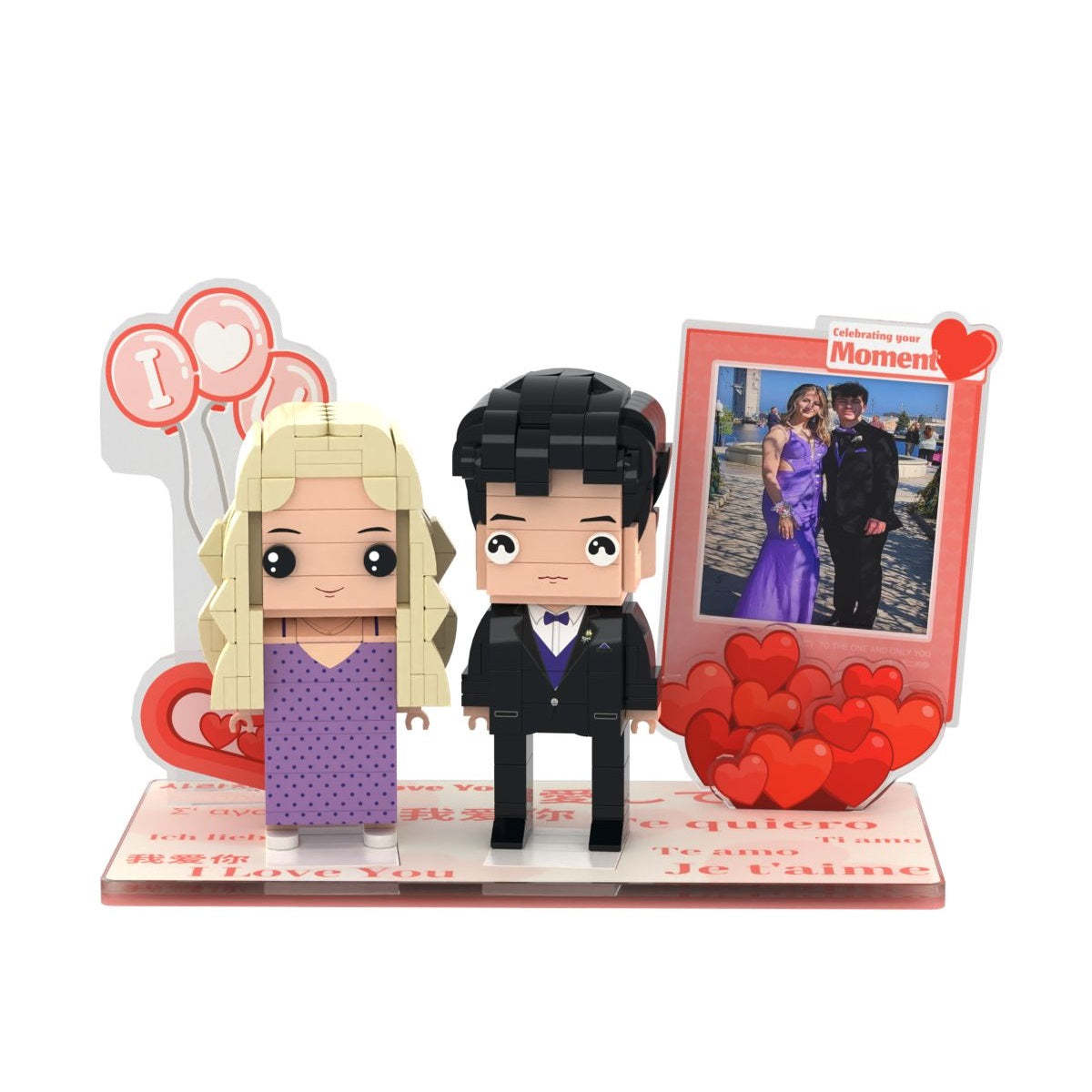 Couple Photo Brick Figures Gifts Customized photo I Love You Scene-themed Universal Interlocking Plastic Toy Gift For Couples