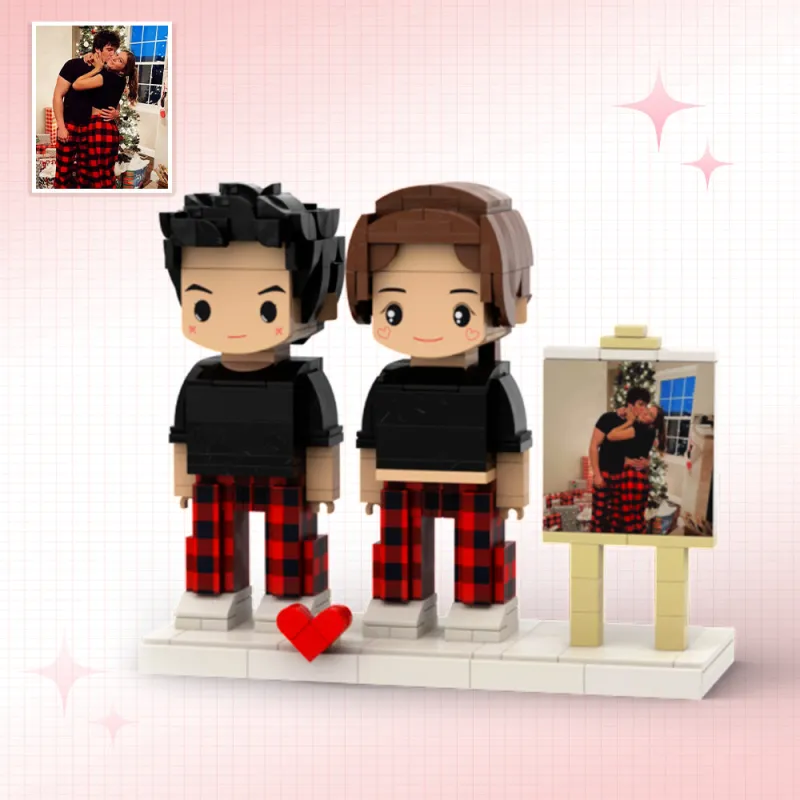 Sweet Couple Gifts Customizable Fully Body 2 People Custom Brick Figures Persanalized Cute Face Brick Figures