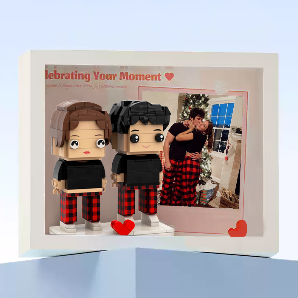 Fully Body 2 People Custom Brick Figures Photo Framed