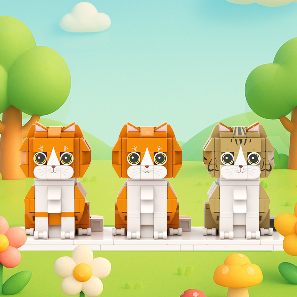 Persaonalized Cat Dog Full Body Brick Figures Pet Family Gift