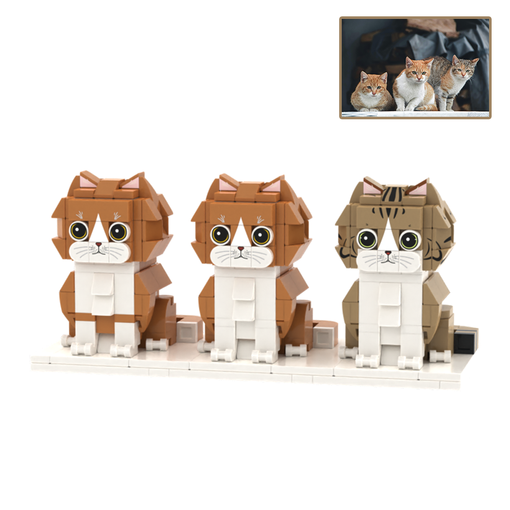 Persaonalized Cat Dog Full Body Brick Figures Pet Family Gift