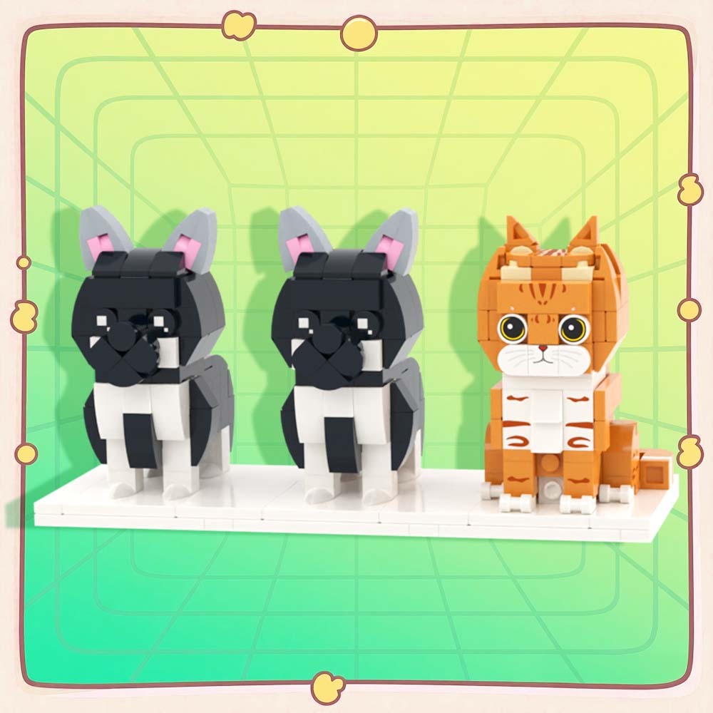Persaonalized Cat Dog Full Body Brick Figures Pet Family Gift
