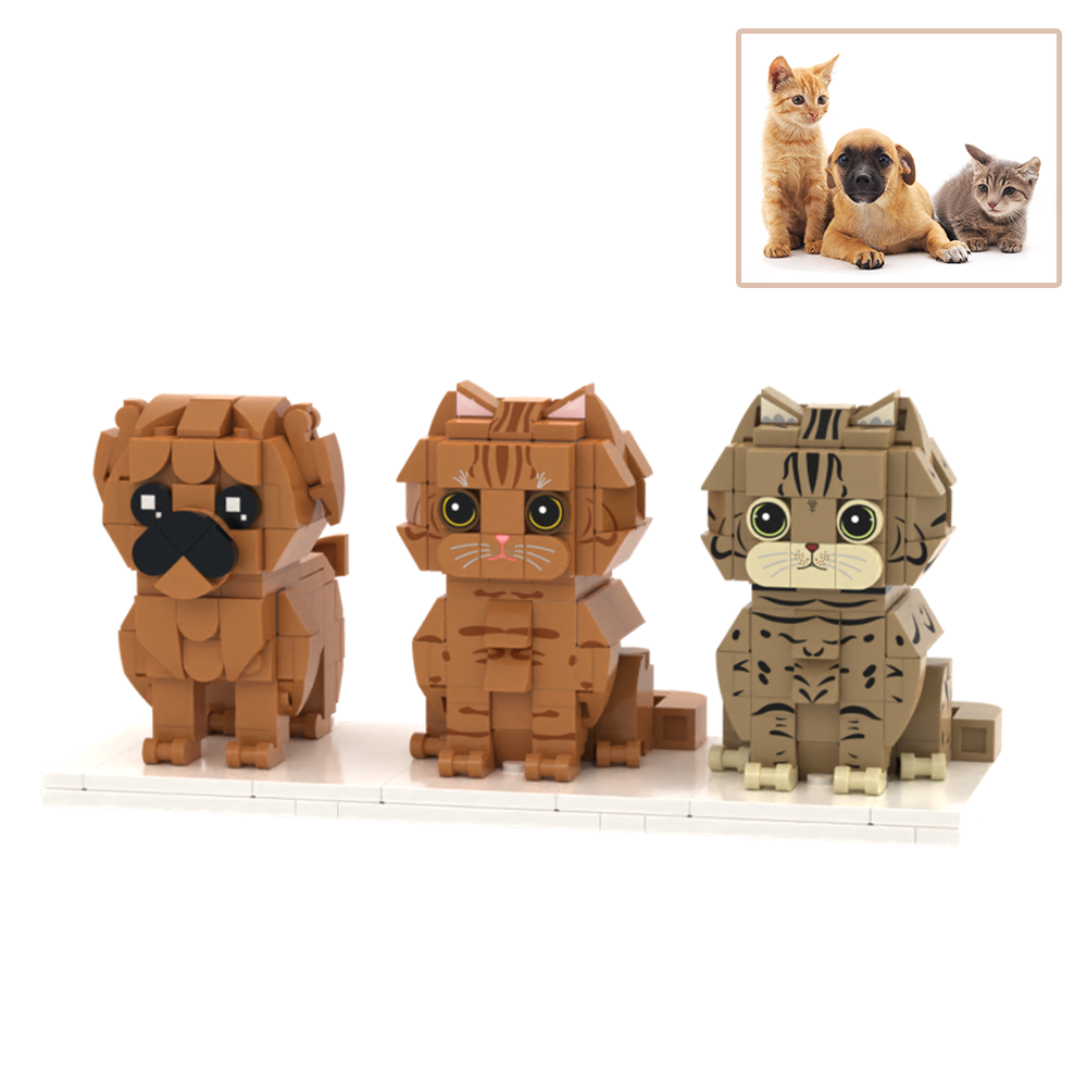 Persaonalized Cat Dog Full Body Brick Figures Pet Family Gift